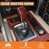 VKGUG Black Leather Walnut Wood Gear Shift Knob Shifter Compatible