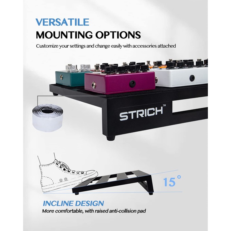 STRICH Guitar Pedal Board Aluminum Alloy 3.24lb Lightweight Pedalboard 28''