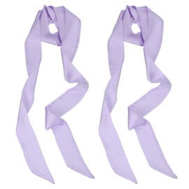 PATIKIL Stilvolles Bandtuch, 2er-Pack einfarbige schmale Seidenschals, lange Halstücher, Gürtel, Haarschals, Stirnbänder, Bänder für Frauen, Lila