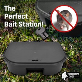 Exterminator's Choice Mice Bait Station Kit - Includes Two Compact Stations & One Key - Heavy-Duty Bait Box