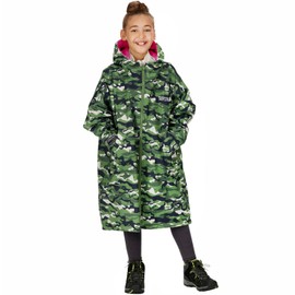 Regatta Regatta Kids Junior Waterproof Changing Robe, Borg Lined Changing Robe with Hood - Perfect for Outdoor Water Activities