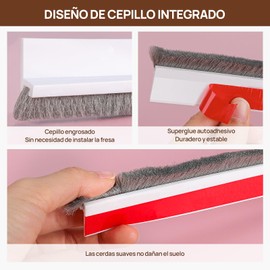 JOALGFDA 2 Pack Guardapolvo y Protector para Puerta, Diseño Integrado con Cepillo, Tope de Corrientes de Aire para Aislamiento de Aire Frío o Caliente,3cm(AN) 100cm(L) (Blanco)