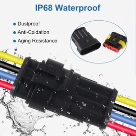 MELIFE 709Pcs 43 Kits Waterproof Car Electrical Connector Plug, Automotive Electrical Connectors with Ratcheting Wire Crimper, 1/2/3/4/5/6 Pin Connectors Kit for Car Motorcycles Yacht, 22-16AWG