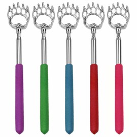 5pc Bear Steel Claw Telescopic Stainless Metal Extendable Back Itching Scratcher