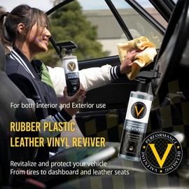 VPD Rubber, Vinyl & Leather Reviver 16oz - Car Detailing Conditioner for Tire Shine, Trim & Interior Renewal, Water-Based, Non-Greasy, Protects & Refreshes Your Tires, Dashboard & Car Interior