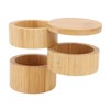 Home 3 Tier Bamboo Wood Container 3 Tier Seasoning Container
