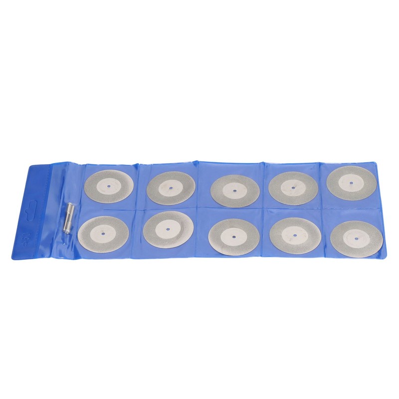 10PCS Thin Diamond Cutting Disc with Rod Round Grinding Sanding
