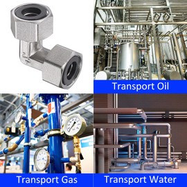 M METERXITY 90 Degree Elbow - Pipe Fitting 90 Degree, L Shape Pipe Fitting with Sealing Gasket, Apply to Air Water Gas, (G1/2 Female Thread, Silver)