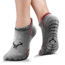 BULLIANT Women Slippers Socks, Grip Yoga Socks Anti-slip for Women Barefoot indoor Pilates Ballet Barre Hospital Unisex(4Pairs,Shoes Size:Women 11-13)