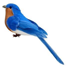 LWINGFLYER Blue Birds Realistic Artificial Birds Ornaments Feathered Bird Model for Decoration Arts & Crafts Photo Props Floral Arrangements Home Decor Figurines