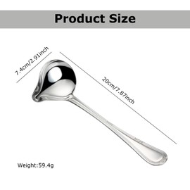 JDCMEI Set of 2 stainless steel sauce spoons, sauce ladle with pouring spout, stainless steel sauce, drizzle spoon, sauce spoon, length 20 cm, sauce spoon with pouring spout for soup sauces, gravies,