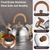 Tea Kettle, Food Grade Stainless Steel with Wood Pattern Folding