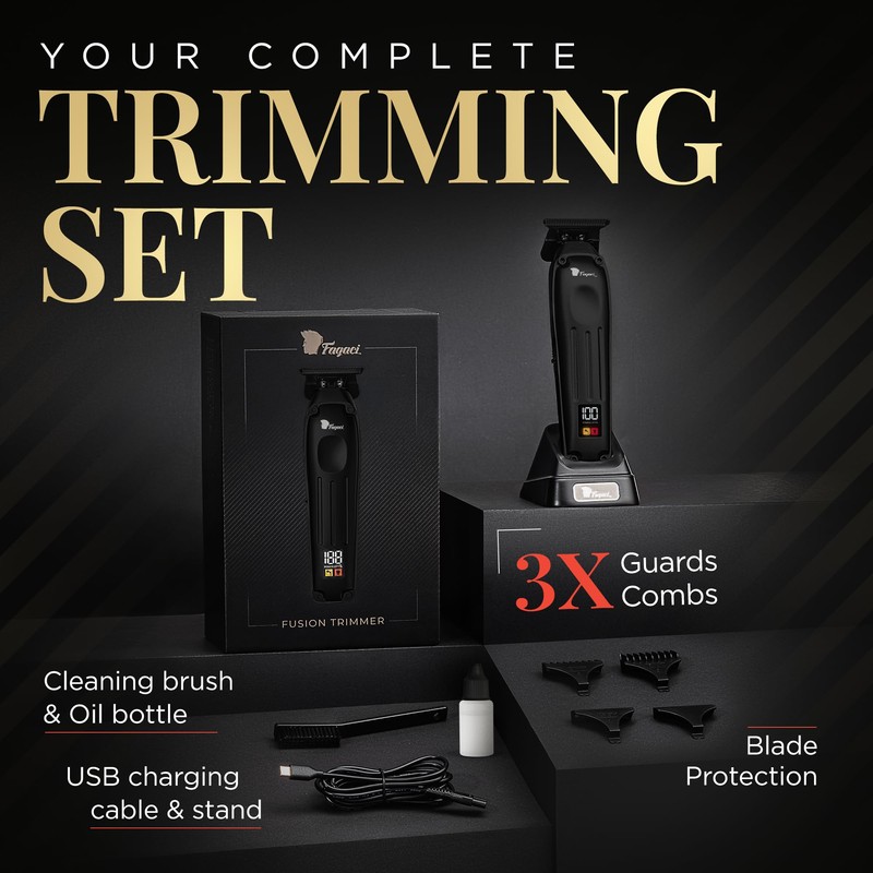 Fagaci Professional Zero Gapped Trimmer for Men, 5X Longer Sharpness