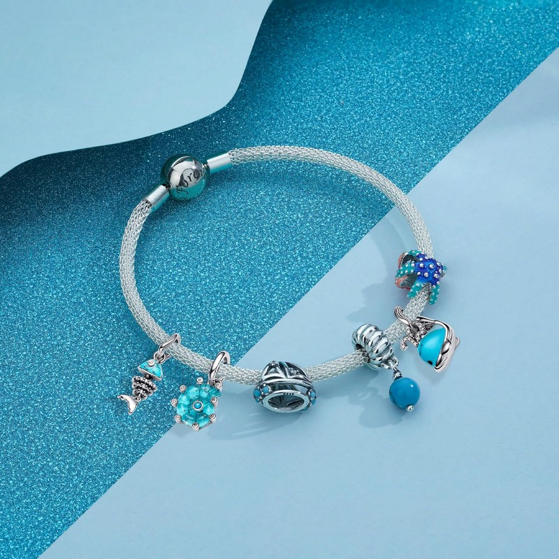 Annmors Sailboat Charm for Women Charm Bracelets & Pendant Necklace