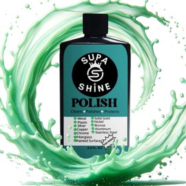 Supa Shine Metal Polish Cleaner for Chrome, Brass, Plastic, Aluminum, Copper, Rust, Fiberglass, and Stainless Steel