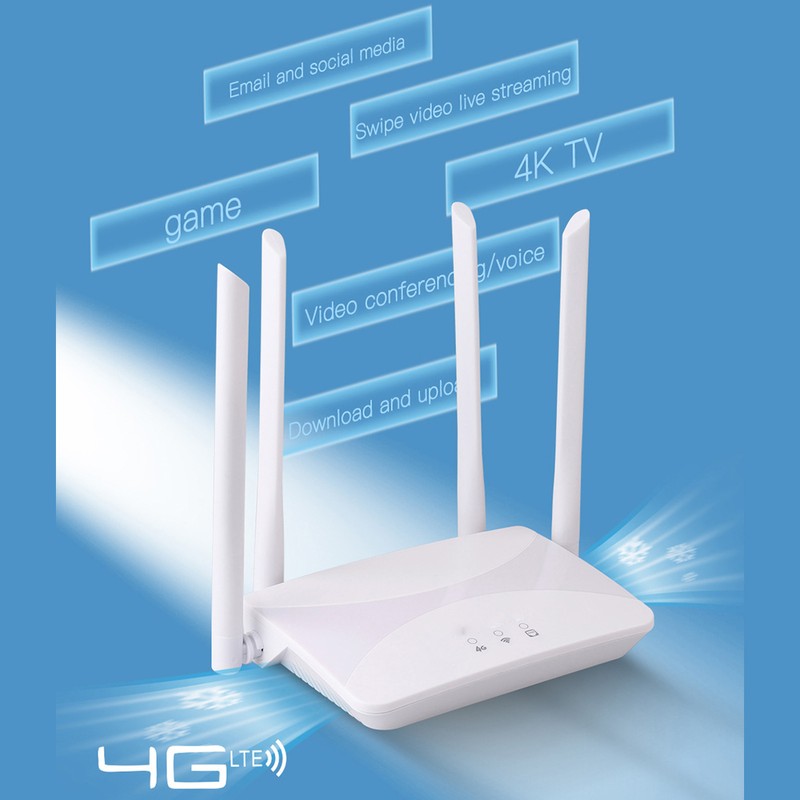 4G LTE Wireless Router 300Mbps Cat4 Mobile WiFi Hotspot Router
