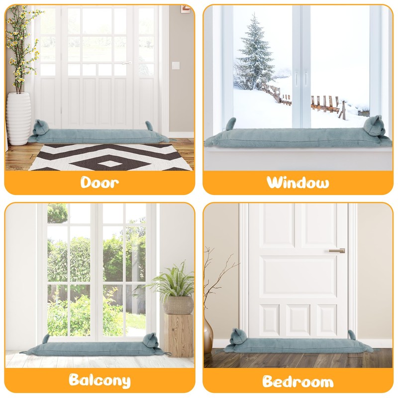 NABOWAN Under Door Draft Stopper 36 inch - Adorable Cat