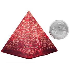 mookaitedecor Rock Crystal Healing Crystal Quartz Pyramid with Red Colour, Positive Energy Pyramid for Meditation/Yoga/Healing Chakra/Home Decor 50 mm