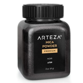 Arteza Mica Powder for Epoxy Resin, Noir A759, 2 oz Bottle, Art Supplies for Candle Making & DIY Crafts