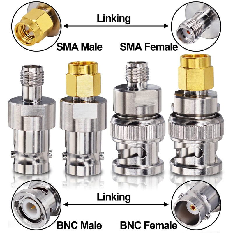 Onelinkmore BNC to SMA Coax Adapter for Baofeng UV-5R Ham