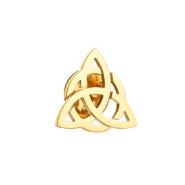 Stainless Steel Celtic Knot Symbol Brooches and Pin for Men Religious Amulet Jewelry, Metal, gem na