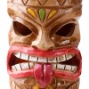Solar-Powered Toucan Totem Pole Light with Glowing Face Carvings, Tropical-Themed