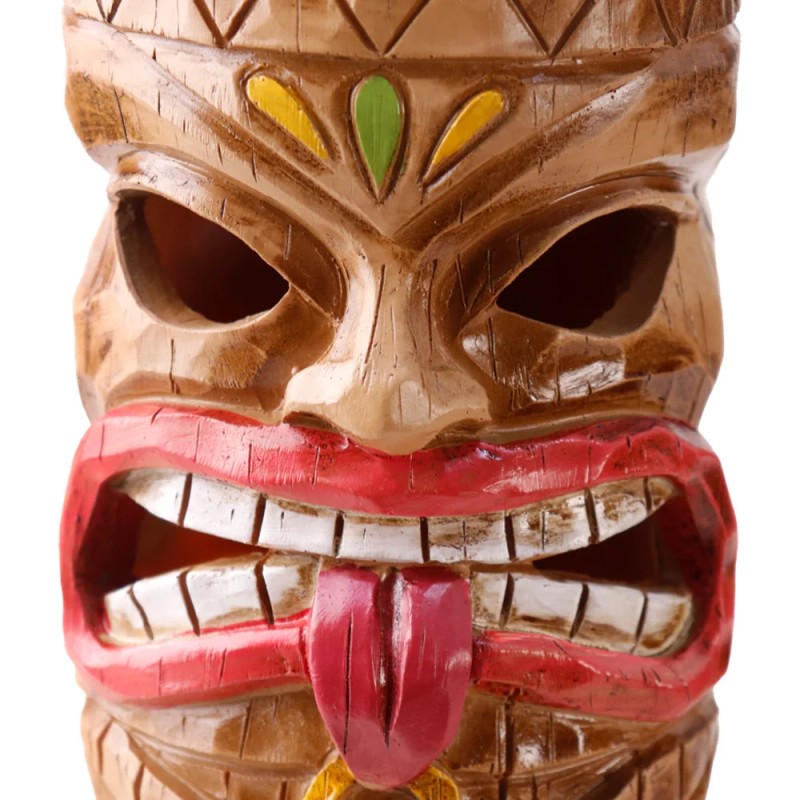 Solar-Powered Toucan Totem Pole Light with Glowing Face Carvings, Tropical-Themed