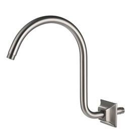 SEABEFORE Shower Arm 13 Inch Shower Extension Arm Brushed Nickel S Shaped Shower Head Riser Pipe Gooseneck Shower Head Extension with Unique Flange, Standard 1/2" Connection