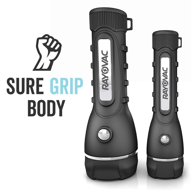 Rayovac LED Flashlight 3 Pack, Rubber Grip Flash Light Set