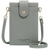 Smartphone Pouch Shoulder Pochette Bag Strap Leather Pochette (Gray)
