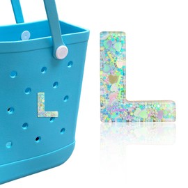 HLUWA - Dijes de letras para bolsa Bogg, accesorios de letras de letras de amor verde del alfabeto para Bogg y bolsa Simply Southern con letras decorativas para bolso de mano de playa (L)