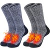 Justay 2 Pairs Merino Socks Men's Wool Socks, Hiking Socks,