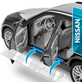 uProtect Car Door Sill Protectors for Nissan Juke 2 (II) I 2019-2024 - Paint Protection Film for Car Kick Plates Panel Covers Clear Transparent