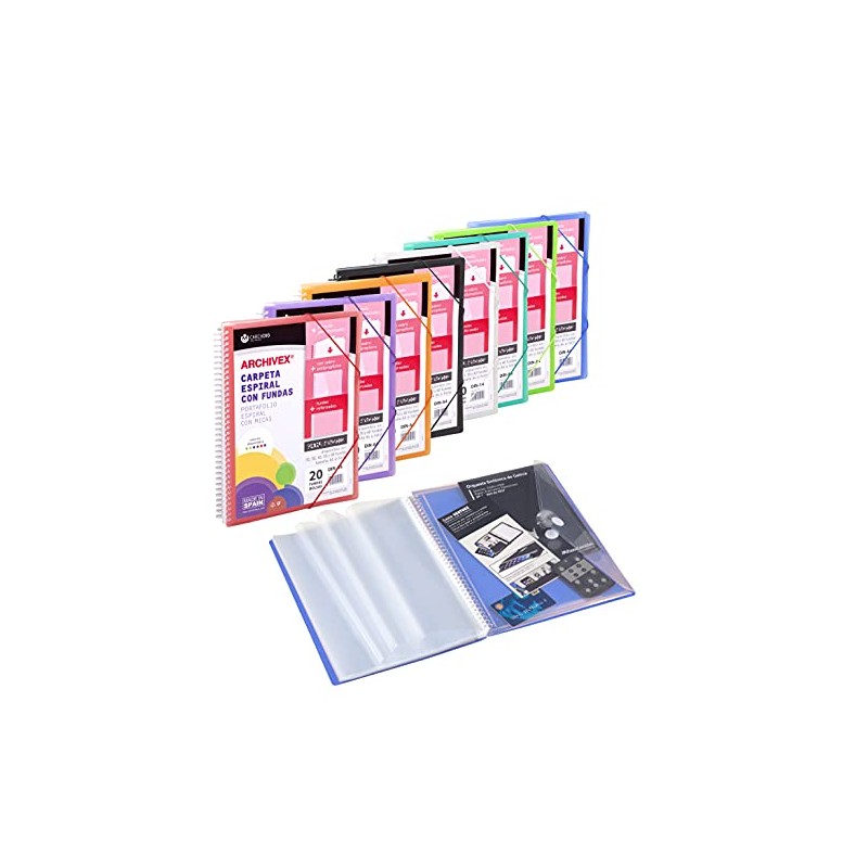 ArchIVEX Spiral Bound File Folder Polypropylene A4 30 F Blue