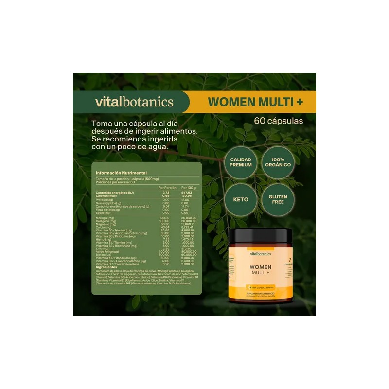 Women Multivitamin | 60 Capsulas | Con Colágeno Hidrolizado.