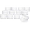 2 oz White Plastic Low Profile Jar with White Smooth