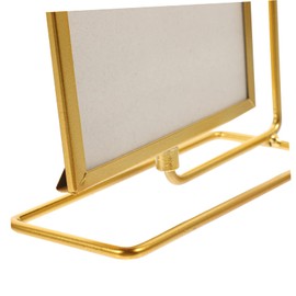 NOLITOY Vintage Rotating Photo Frame Gold Metal Picture Frame for Home Decor Creative Double Sided Design for Tabletop Display for Family and Friends