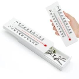 Key Cabinet Outdoor, Key Lock Box, Thermometer Decorative Hide a Keys Lockbox for Outside Waterproof Dexspoeny Secret Hidden Storage Coins, Money and Hold House Spare Keys for Safe Storage