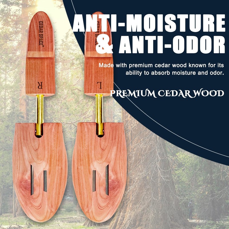 Cedar Space Wooden Shoe Stretcher Tree, 6.5-14 Sizes Cedar Wood