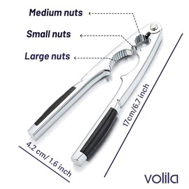 Nut Cracker for All Nuts with Heavy Duty Nutcracker Spring and Easy Chestnut Cracking, Comfort Handle for All Nuts, Walnuts and Chestnut, Christmas Table Accessory