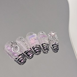 Beautiful Girl Transparent [Handmade Nail Tips] Emily Nail - Almond / 미소녀 투명 [수제네일팁] 에밀리네일 - 아몬드