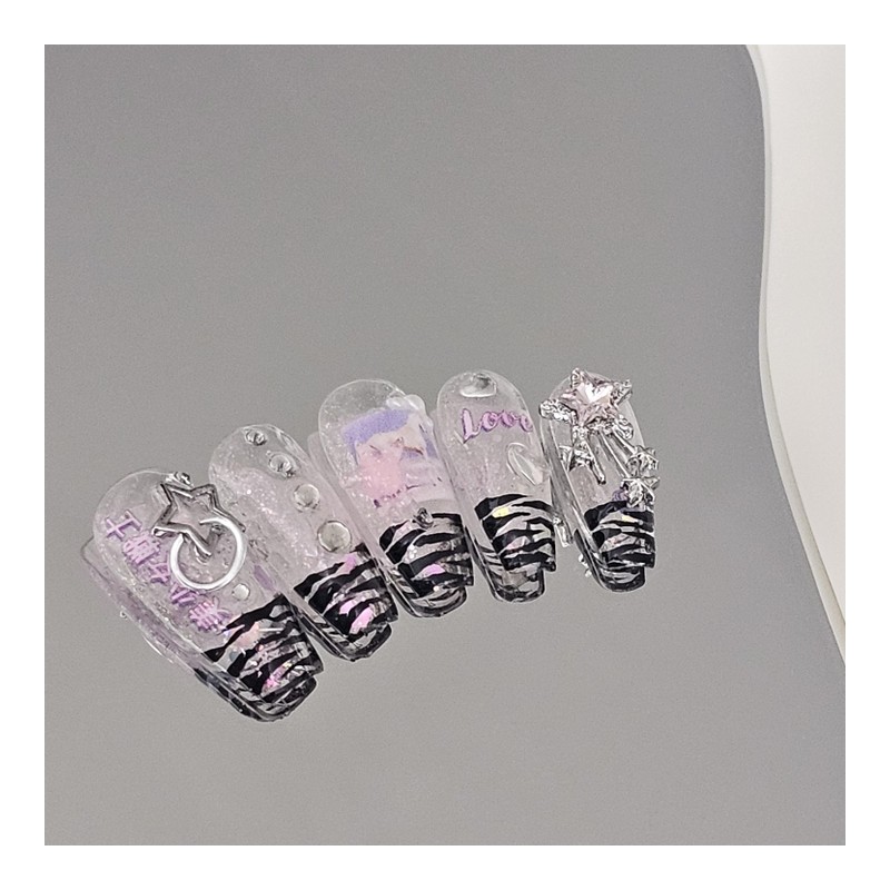 Beautiful Girl Transparent [Handmade Nail Tips] Emily Nail - Almond