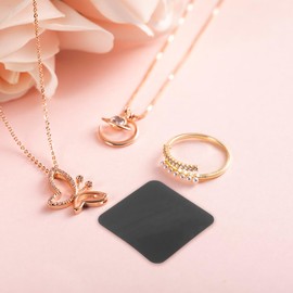 VILLCASE 100pcs Anti Tarnish Strips Tabs, Silver Tarnish Strips Paper Tabs, Jewelry Tarnish Protector Square Black Anti Tarnish for Jewelry Storage, 1 x 1 inch