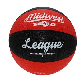 Midwest League Outdoor Recreational Rubber Basketball Ball Black/Red - Size 7