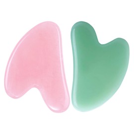 2pcs face gua sha Board Set, gua sha Jade Manual Massage Stick for face and Body, for Sculpting jaw line and eliminating Puffiness Relieving Tension Redness Daily Skincare, Men Women self Care Gifts