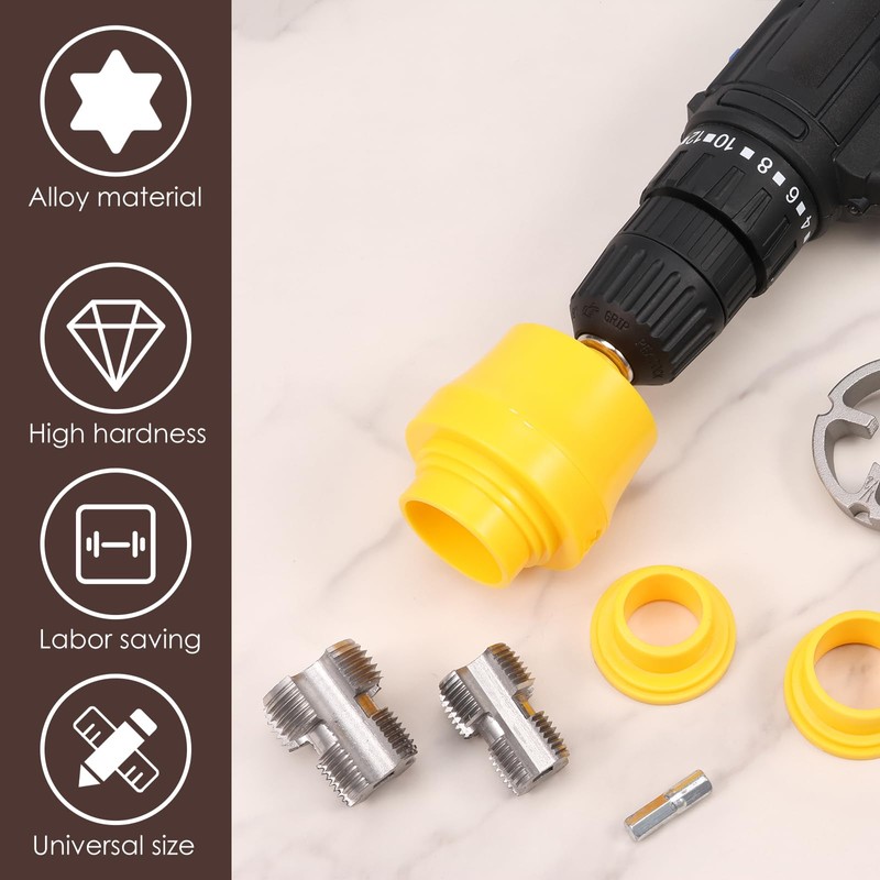 PVC Thread Maker Tool for Electric Drill, Pipe Threader Kit