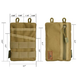 VIPERADE VE4 Pocket Organiser Tool Organiser for Men, Nylon Pocket Organiser Storage EDC Equipment, Stay Organized, Torch, Tactical Pen - Khaki