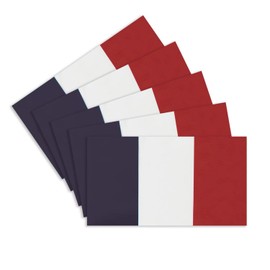 CANTENDO 5Pcs France Flag Decal Sticker - French Flag Reflective Vinyl Car Stickers - for Car Window Bumper Waterproof Sticker (2.5 x 4.5 Inch)