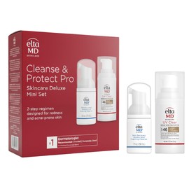 EltaMD Cleanse and Protect Pro Skincare Deluxe Mini Set, UV Clear Tinted .5 oz & Skin Recovery Cleanser 1 oz