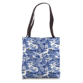 Vintage Asian Blue Willow Pattern Tote Bag